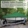100% Waterproof Boat Cover, Heavy Duty Boat Cover, 210D Tear Resistant Boat Canvas, Tarps with Windproof Straps. Fit for V-Hull, Tri-Hull, Bass Boat, Fish & Ski Boat,17x19FT600 * 230CM view 4
