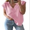 Saodimallsu Womens V Neck Sweater Vest Oversized Ribbed Knit Sleeveless Casual Loose Fit Pullover Tank Top Pink view 1