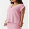 Saodimallsu Womens V Neck Sweater Vest Oversized Ribbed Knit Sleeveless Casual Loose Fit Pullover Tank Top Pink view 2
