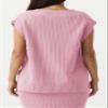 Saodimallsu Womens V Neck Sweater Vest Oversized Ribbed Knit Sleeveless Casual Loose Fit Pullover Tank Top Pink view 4