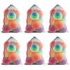 GSE Mesh Drawstring Ball Bag with Shoulder Strap, 6-Pack, Grey, 24" x 36" view 1