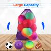 GSE Games & Sports Expert 24"x36" Purple Heavy Duty Mesh Drawstring Bag, Extra Large Sports Equipment Bag with Shoulder Strap for Soccer, Basketballs, Volleyballs, Footballs, Swimming Gear, Laundry view 4
