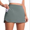 CRZ YOGA High Waisted Dolphin Golf Skirts for Women - Mini Lined A Line Tennis Casual Skort with Side Pockets Grey Sage Large view 1