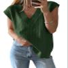 Saodimallsu Womens V Neck Sweater Vest Oversized Ribbed Knit Sleeveless Casual Loose Fit Pullover Tank Top Army Green view 1