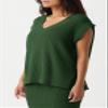 Saodimallsu Womens V Neck Sweater Vest Oversized Ribbed Knit Sleeveless Casual Loose Fit Pullover Tank Top Army Green view 2