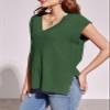 Saodimallsu Womens V Neck Sweater Vest Oversized Ribbed Knit Sleeveless Casual Loose Fit Pullover Tank Top Army Green view 3