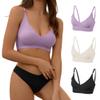 DEANGELMON Seamless Bralettes for Women V Neck Padded Bras Adjustable Straps Everyday Comfortable Sleeping Bras(3P1,L) view 1