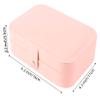 OceeK Travel Jewelry Case for Girls Women Mothers, Travel Jewelry Organizer Case, PU Leather Small Pink,Double Layer,1 Pack view 2