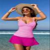 Pink Queen Women's Tummy Control Two Piece Tankini Swimsuits Push Up Swimwear Bathing Suits Pink view 2