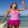 Pink Queen Women's Tummy Control Two Piece Tankini Swimsuits Push Up Swimwear Bathing Suits Pink view 3
