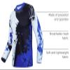 Kids Mountain Bike Shirts Child Cycling Jersey for Girls Boys Youth Long Sleeve Clothing MTB Bicycle Downhill BMX Tops Blue view 3
