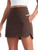 CRZ YOGA High Waisted Dolphin Golf Skirts for Women - Mini Lined A Line Tennis Casual Skort with Side Pockets Hot Fudge Brown Medium view 1