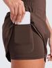 CRZ YOGA High Waisted Dolphin Golf Skirts for Women - Mini Lined A Line Tennis Casual Skort with Side Pockets Hot Fudge Brown Medium view 3