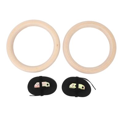 Pyhodi Gymnastics Rings Wooden Olympic Rings, Wooden Gymnastics Rings Birch Pull Up Training Rings with Adjustable Straps, Non Slip Gym Rings for Versatile Home Full Body Workouts, Pyhodi3ywxq2fk5g