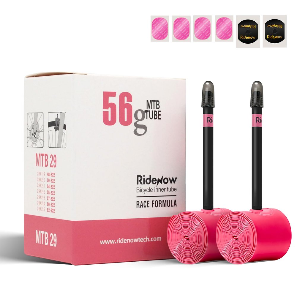 RideNow 2-Pack MTB Bike Inner Tube 24//26/27.5/29" for 1.3-2.0/1.9-2.5, with MTB/Ebike/Gravel 45/65mm Metal/TPU Presta Valve, Ultra-Light Puncture Resistant Bike Inner Tube(Include Patch Repair Kits)