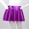YOOJOO Kids Girls Dance Athletic Shiny Metallic Skirt Flared Pleated Holographic A-Line Mini Skater Skirts Purple 16 Years view 4