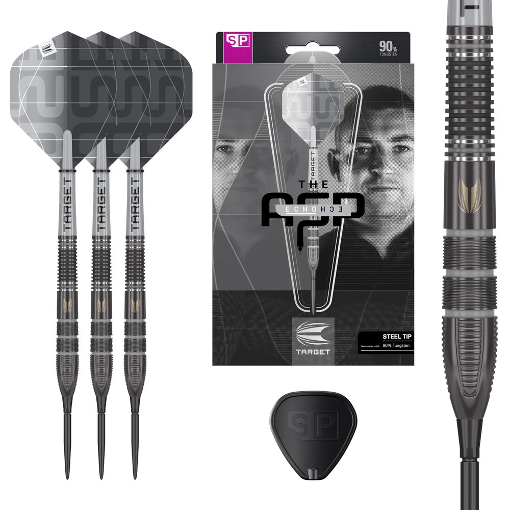 Target Darts Nathan Aspinall x Echo 90% Tungsten Steel Tip Swiss Point Dart Set  23G ASP Player Edition Darts, Pro Grip Shafts & Pro Ultra No.2 Flights, SP Tool Included
