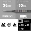 Target Darts Nathan Aspinall x Echo 90% Tungsten Steel Tip Swiss Point Dart Set  23G ASP Player Edition Darts, Pro Grip Shafts & Pro Ultra No.2 Flights, SP Tool Included view 4