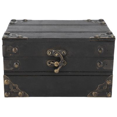 Treasure Chest Box Storage, Wooden Treasure Chest Decorative Storage Boxes with Lids Memorial Boxes for Keepsakes Grey