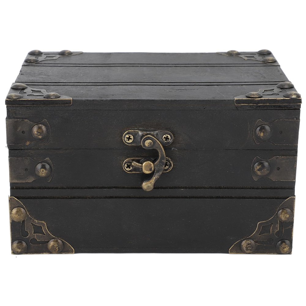 Treasure Chest Box Storage, Wooden Treasure Chest Decorative Storage Boxes with Lids Memorial Boxes for Keepsakes Grey