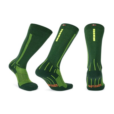DANISH ENDURANCE Graduated Compression Socks 21-26mmHg, for Women & Men Medium Green/Yellow 1-pack