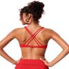 CRZ YOGA Twist Front Bikini Tops for Women - Padded V Neck Criss Cross Back Triangle Sexy Swim Bathing Suit Deep Red X-Large view 2