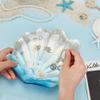 FINGERINSPIRE Shell Trinket Dish - Light Sky Blue Glass Jewelry Tray, Shell Shape Storage Tray for Rings, Earrings, Necklaces, Bracelets, and Keys view 3