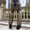 Muloo Furry Leg Warmers Boot Cuffs Cover Mesh Stockings Costume Girl Cosplay Wrist Gloves Japanese Lace Stockings, Brown view 3