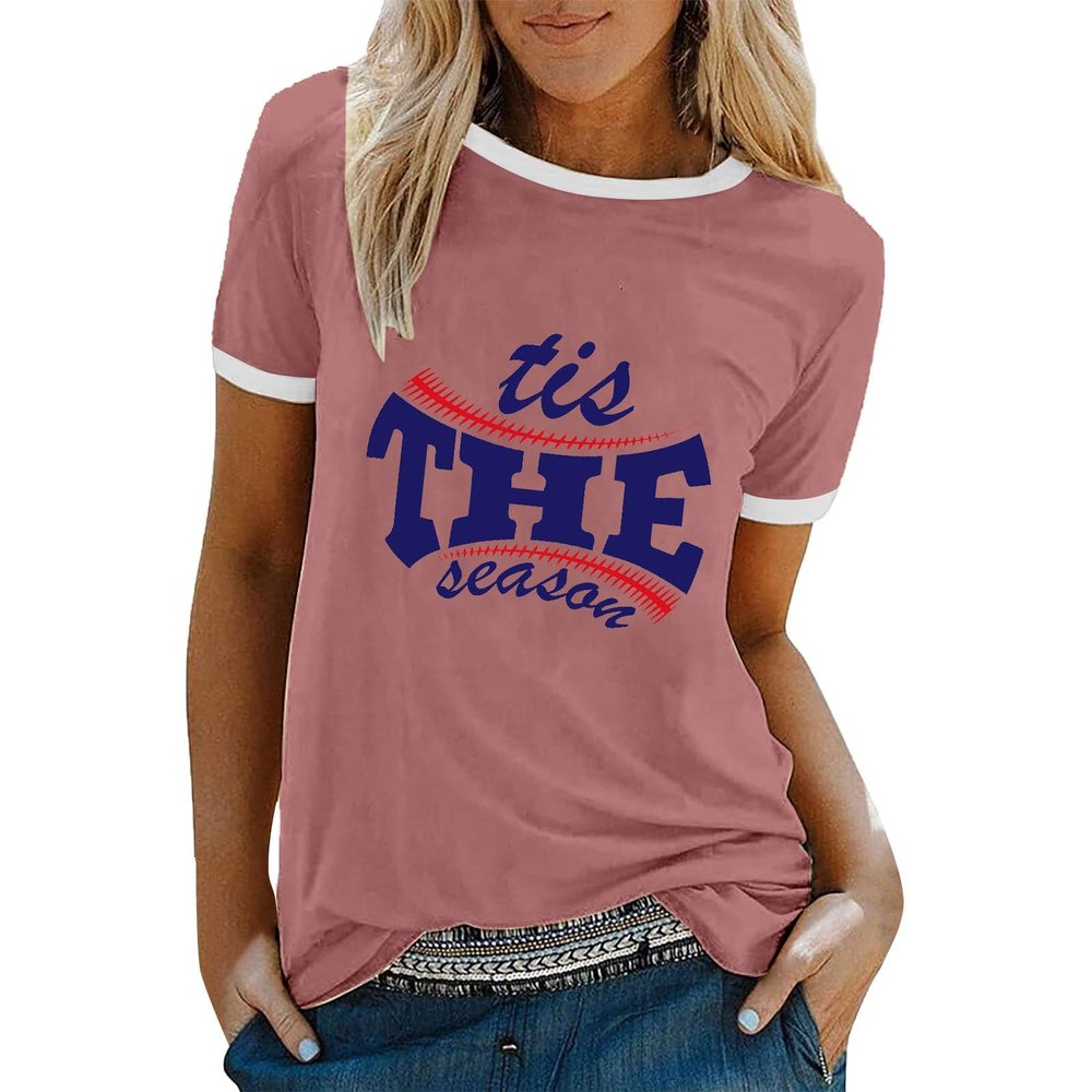 Early Day Prime Sales 2024 Spring Summer Trendy Camisas De Mujer Workout Henley Shirts Women Short Sleeve Spring Shirts for Women 2024 Summer Tops Teens Women's Petite Tops Red