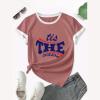 Early Day Prime Sales 2024 Spring Summer Trendy Camisas De Mujer Workout Henley Shirts Women Short Sleeve Spring Shirts for Women 2024 Summer Tops Teens Women's Petite Tops Red view 3