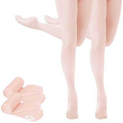 Buauty 2 Pairs Girl's Ballet Dance TightsConvertible Transition Toddler Pantyhose Kids Soft School Footed Legging Stockings