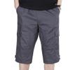 Men's Cargo Casual Capri Lightweight Multi Pocket 3/4 Capri Pants Below Knee Workout for Men Shorts (Grey,Large)