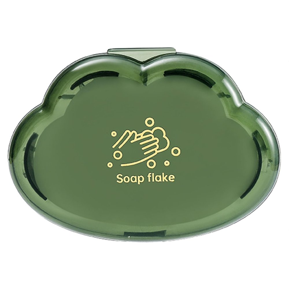 Muloo 50Pcs/Pack Portable Soap Sheets for Travel Convenient Cloud Shape Boxed Soap Tablets Hand Washing Solution Soap Flakes, Green