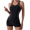 Akklian One Piece Competitive Swimsuit Women Boyleg Swim Suits Athletic Tummy Control Bathing Suit Sporty Slimming Swimwear Black view 1