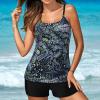 Tankini Swimsuits for Women Athletic Bathing Suits Two Pieces Modest Swimwear Sports Tank Tops with Boyshorts 2024 view 3