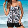 Akklian Tankini Swimsuits for Women Athletic Bathing Suits Two Pieces Modest Swimwear Sports Tank Tops with Boyshorts 2024 view 4