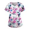 LPIGOH Nursing Scrub Tops Scrub Top for Women Hot Pink Stretch Scrub Tops Plus Size Breathable Spa Durable Workwear Vet Nurse Scrub Tops 2X Scrubs, XX-Large view 1