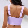 NineFit Basics Deals of The Day Clearance Prime Twist Front Bikini Tops for Women Cropped Tankini Tops Beach Padded Cut Out Adjustable Tank Bathing Suit Swimwear Purple, Medium view 4