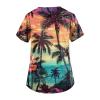 LPIGOH Nurse Uniforms Women Women Scrubs Yellow Print Scrubs Tops Tunic Short Sleeve V-Neck Holiday Scrub Tops Shirts with Pockets 5X Nurse Uniforms view 2