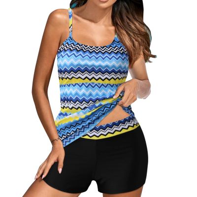 Akklian Tankini Swimsuits for Women Athletic Bathing Suits Two Pieces Modest Swimwear Sports Tank Tops with Boyshorts 2024