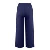 NineFit Basics Women's Cotton Linen Pants,2024 Summer Wide Leg Casual Loose Lightweight Flowy Beach Pants,Plus Size Drawstring High Waist Palazzo Trousers Pants with Pockets Vacation Outfits(A-Navy,XXL) view 4