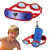 HYDROCOMFY Toddler swimming Goggles 3/4/5/6 years old, kids swim goggles 4-7, Red/Blue Spider goggles for kids 3-6 view 1