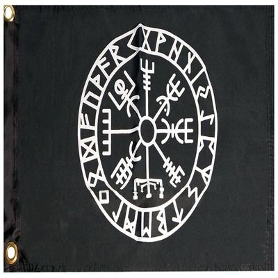 Trade Winds 12x18 Viking Raven Black Compass 12""x18"" 100D Woven Poly Nylon Boat Flag Grmts