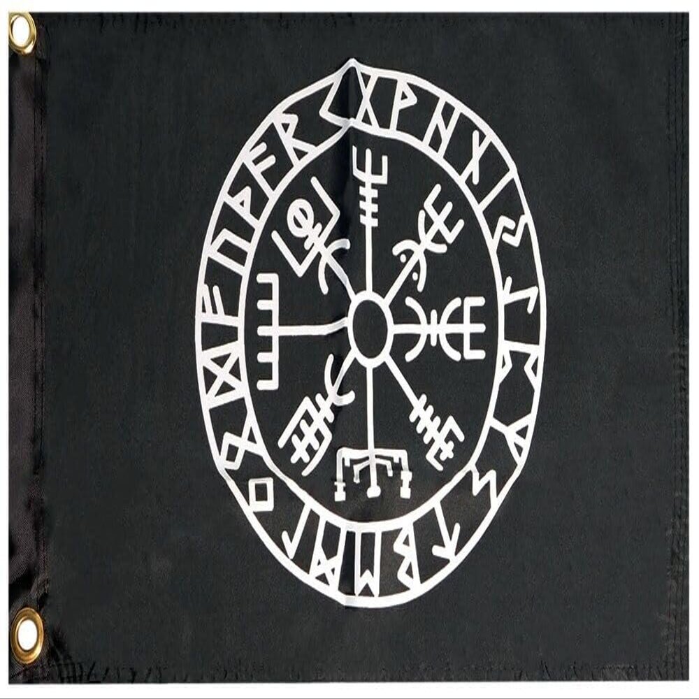 Trade Winds 12x18 Viking Raven Black Compass 12""x18"" 100D Woven Poly Nylon Boat Flag Grmts
