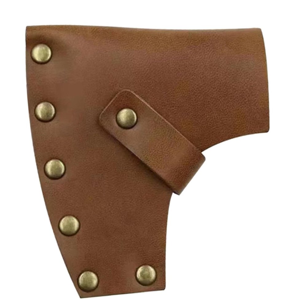 Balacoo Ax Leather Camping Hatchet with Leather Case Hatchet Portable Cover Blade Guard Portable Cover Manual Cowhide Waist Hanging, 10.5X9CM, Light Brown, GS27E44UUX22834G2BHINSOH