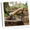 Balacoo Ax Leather Camping Hatchet with Leather Case Hatchet Portable Cover Blade Guard Portable Cover Manual Cowhide Waist Hanging, 10.5X9CM, Light Brown, GS27E44UUX22834G2BHINSOH view 2