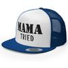 RIVEMUG NG Mama Tried Flat Bill Trucker Hat High Crown Adjustable Funny Cap view 1
