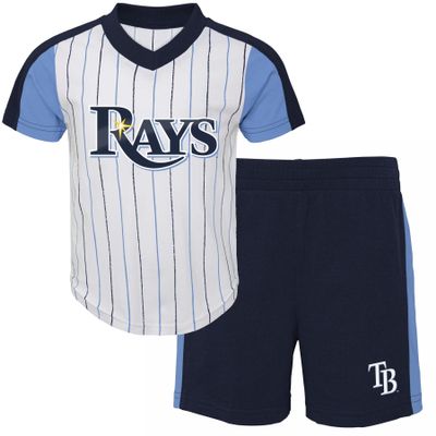 MLB Toddler 2-4 The Line Up Official 2 Piece Short Sleeve T-Shirt & Shorts Set (US, Age, 3 Years, Tampa Bay Rays)