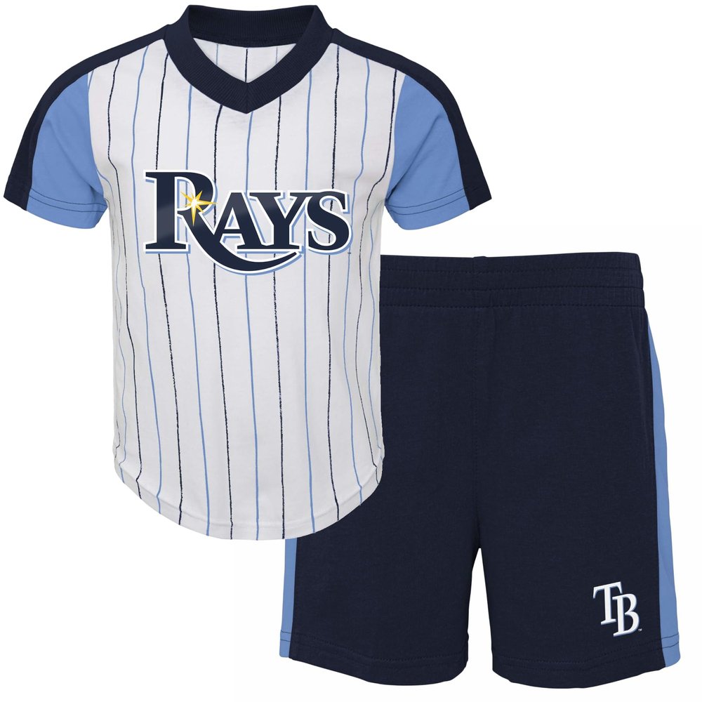 MLB Toddler 2-4 The Line Up Official 2 Piece Short Sleeve T-Shirt & Shorts Set (US, Age, 3 Years, Tampa Bay Rays)