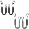 2FT Fender Lines 2FT Premium Bungee Boat Lines with 316 Stainless Clip 4PCSBlack*2+Grey*2 view 1